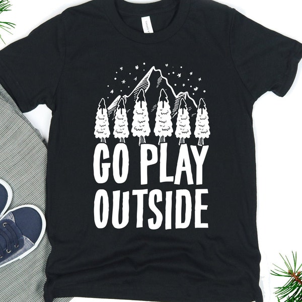 Funny Camping Lover Adventure Hiking Shirt, Kids Child Go Play Outside, Outdoors Wild Nature Love To Explore Camper, Campfire Travel