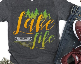 Lake Life Camping Shirt, Cute Canoe Forest T-Shirt, Summer Vacation Tank Top, Outdoor Cabin Water Lover Sweatshirt, Boat House Gifts For Her