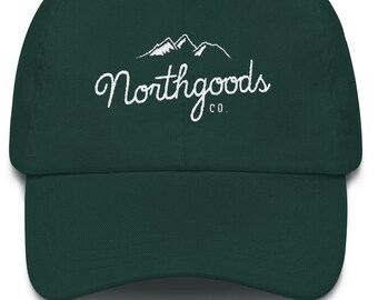 Outdoors Camping Dad Hat With Northgoods Co. Embroidered Mountain Logo