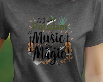 Potsdam Music Magic T-Shirt, Violin Graphic Tee, Classic Music Lovers Unisex Shirt, Musical Instrument Gift, Casual Wear Top