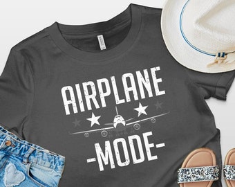 Funny Airplane Mode Sky Travel Shirt, Mens Aviation Clothing Sweatshirt, Flying Plane Lover Tshirt, Womens Pilot Aviator Graphic Tee Gift