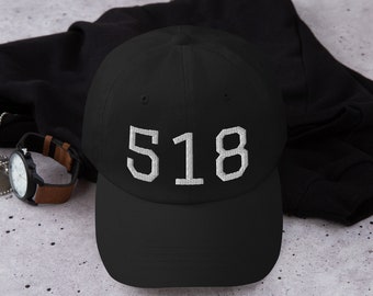 Upstate New York 518 Area Code, Embroidered Dad Hat, New York Gift, 518 Gift, Area Code Hat, Mens New York Hat, New York Cap, NY Hat