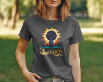 Solar Eclipse T-Shirt, North Country Eclipse Graphic Tee, Unisex Astronomy Lover Shirt, Casual Space Themed Apparel, Unique Star Design