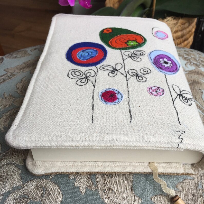 Personalized Embroidered Notebook Cover Appliqued Burlap Etsy