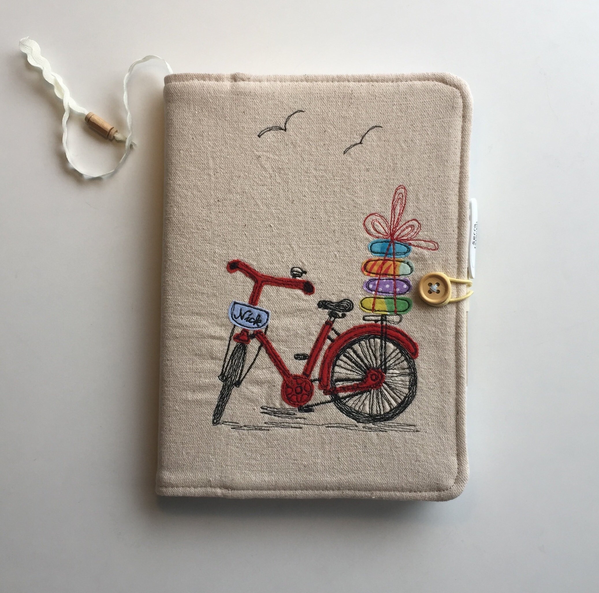 Personalized Notebook Cover Appliqued Fabric Diary Cover Etsy