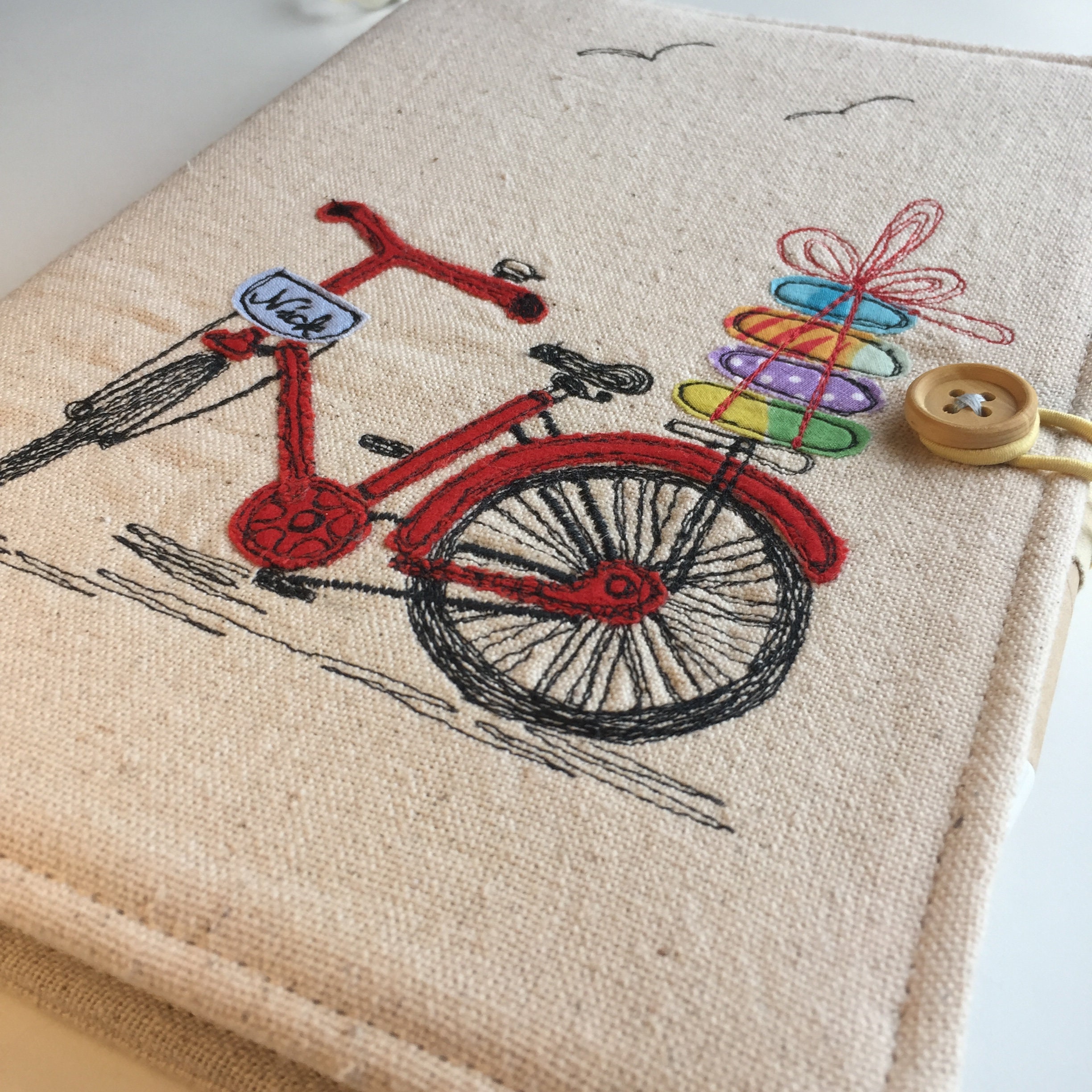 Personalized Notebook Cover Appliqued Fabric Diary Cover Etsy