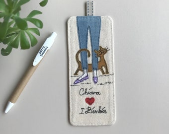 Personalized Bookmark Cat, Embroidered Bookmark, Cat Lover Gift, Cat Gift for Women, Personalized Cat Gift, Custom Cat Gift, Cat Themed Gift