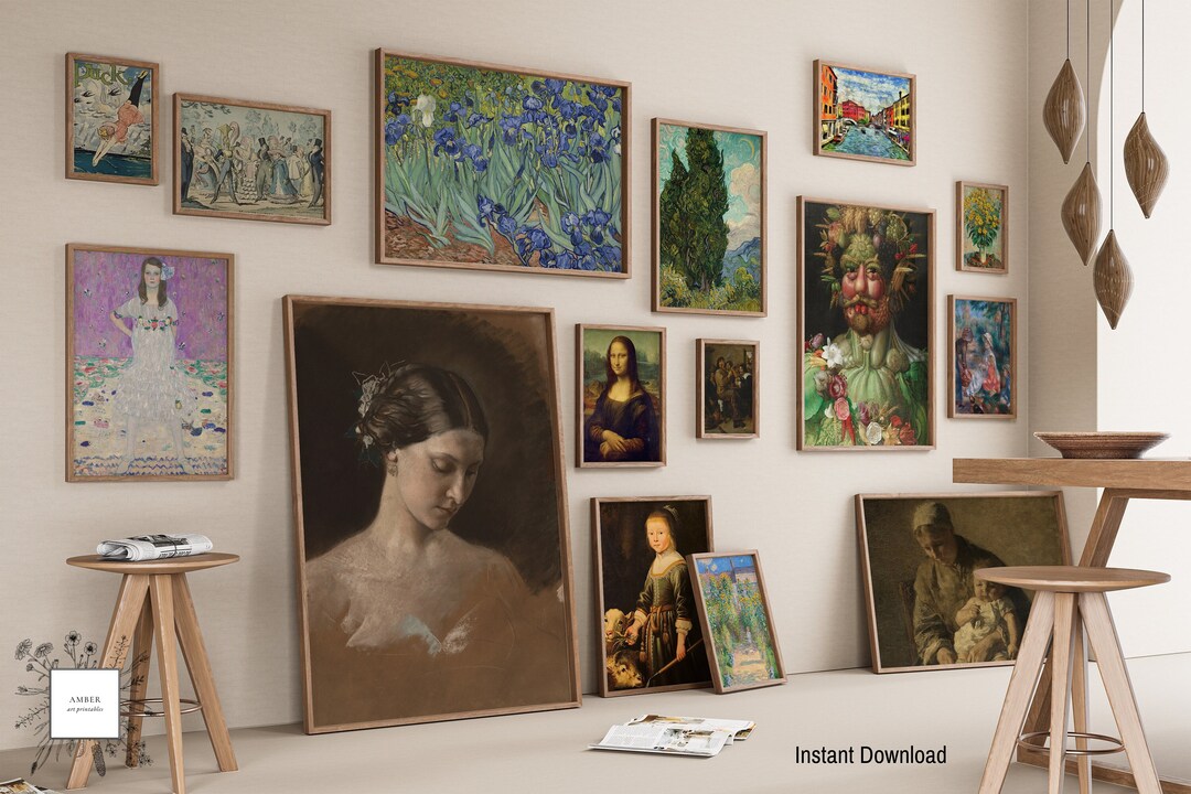 1000 Printable Vintage Art Prints for Home Decor, Eclectic Gallery Wall ...