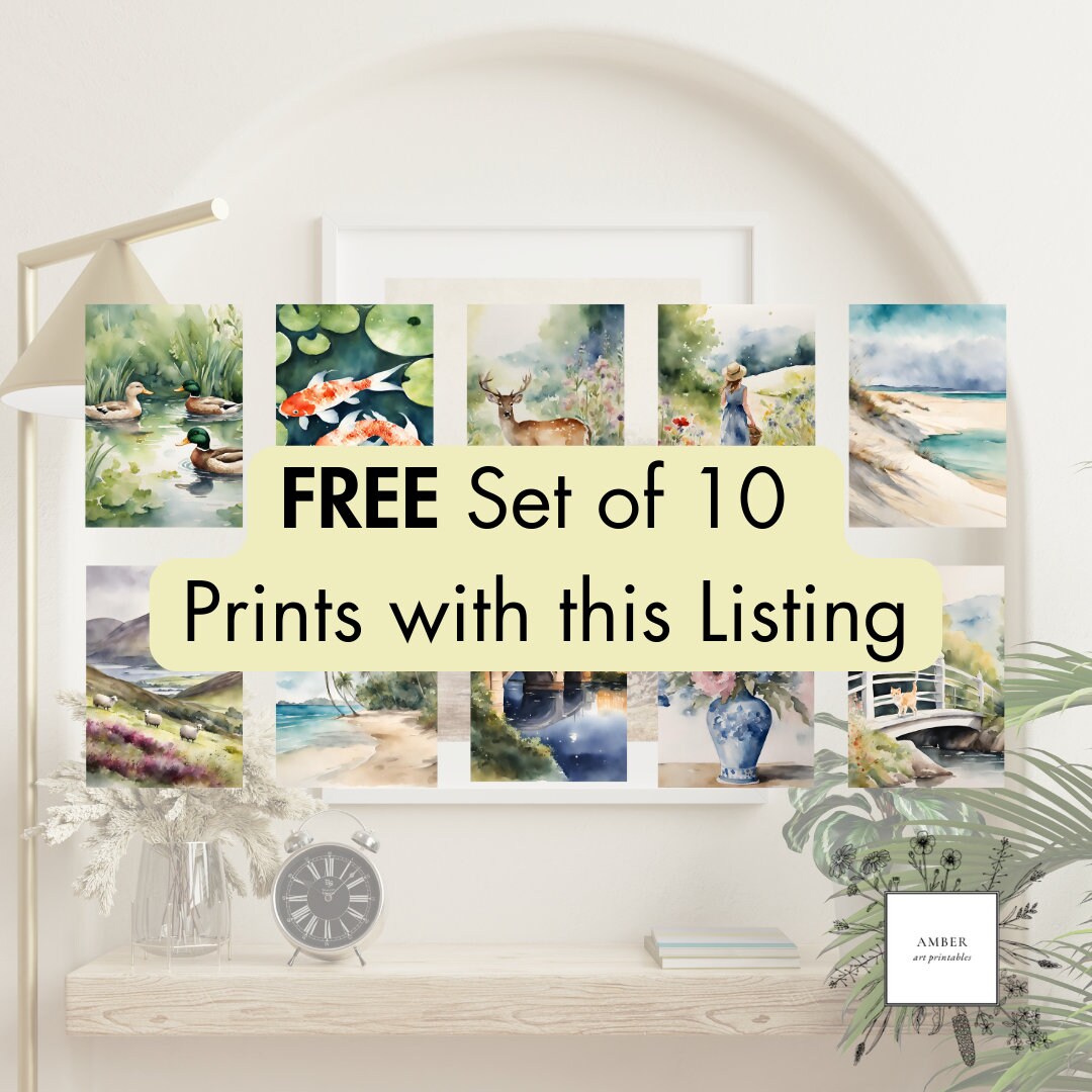 1000 Printable Vintage Art Prints for Home Decor, Eclectic Gallery Wall