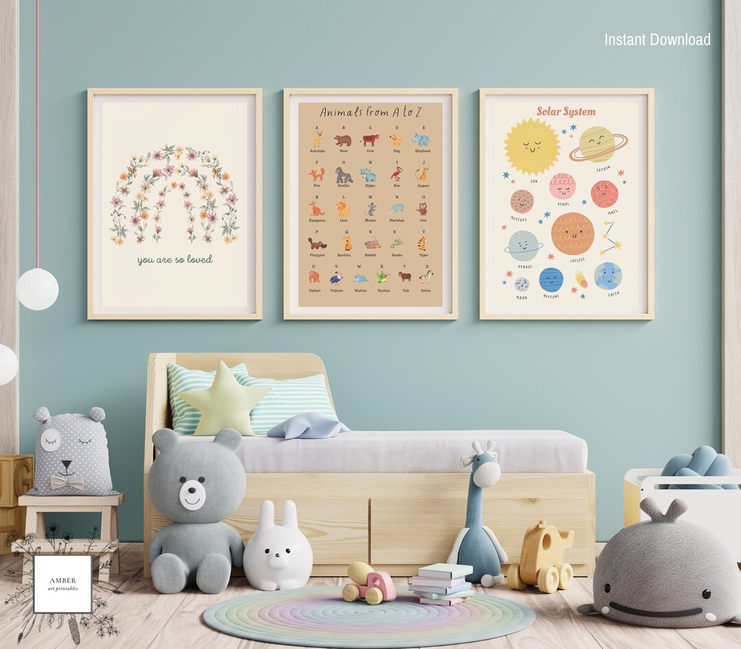 Educational Playroom Poster Prints Homeschool Prints Kids Etsy