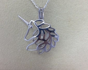 K1178 Silver Unicorn Hollow Beads Cage Locket Pendant Charm K1178 Silver Unicorn Hollow Beads Cage Locket Pendant Charm