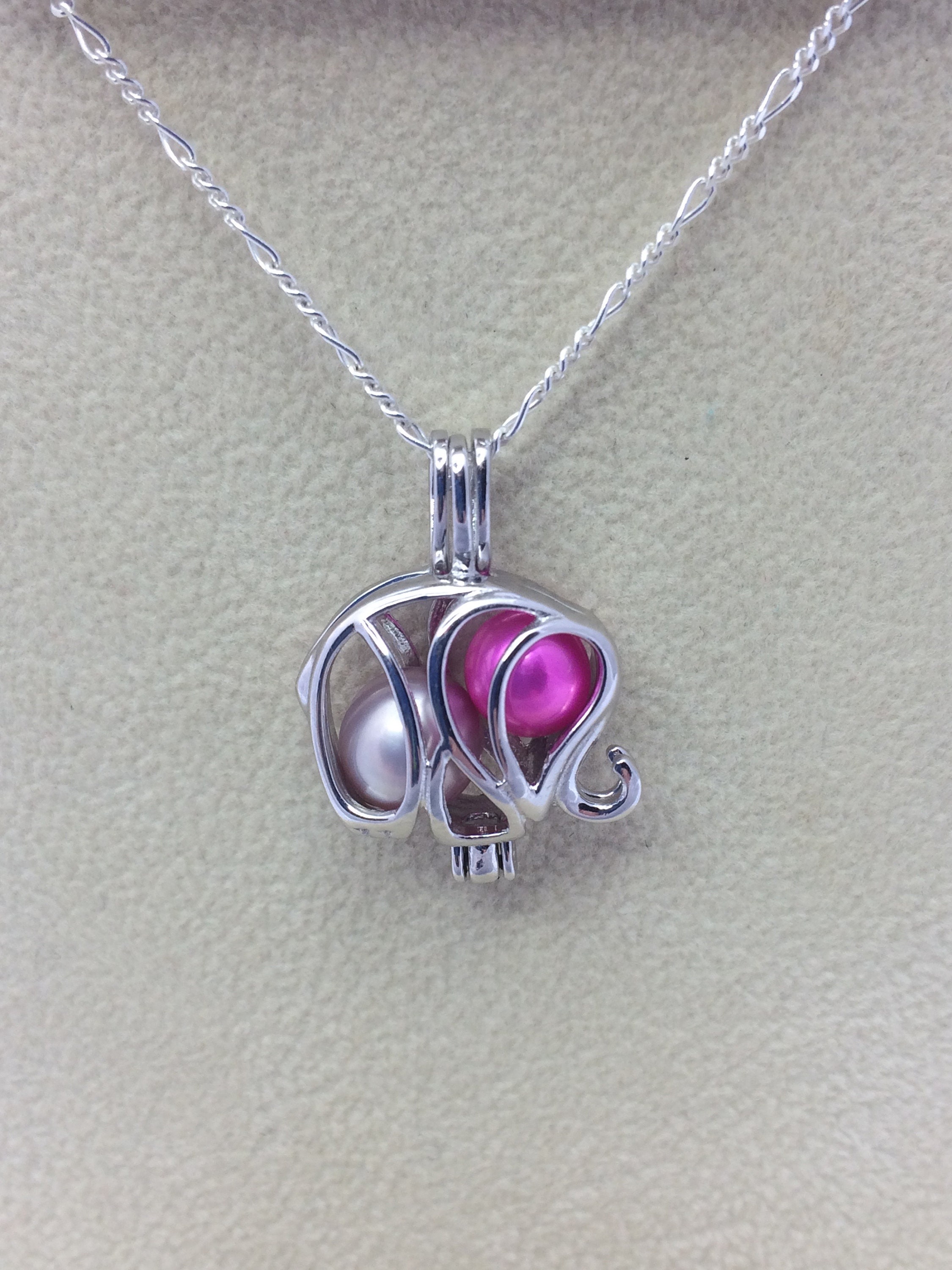 Merryshine Damen Trendige 925 Sterling Silber Mutter Und Baby Elefant Anhänger Halskette Mit Zirkonia Glücksbringer Tiersymbol