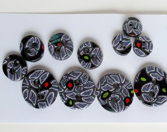 Patterned buttons from Fimo
