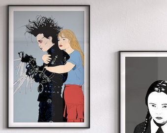 Cartel de Edward Scissorhands, Impresión de descarga digital, Arte, Cultura Pop, Tim Burton