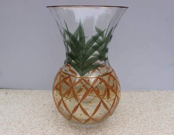 Romanian Hand Crafted Crystal Glass Pineapple Vase Made In Etsy