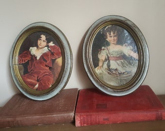 Vintage Action Cheswick PA Victorian Boy and Girl Italian Prints/Victorian Art/Italian Art/Vintage Wall Art/Hanging Wall Art/Made in Italy