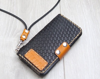 Genuine Tooled Leather Samsung Galaxy S25 Edge S25+ S24 FE S23 FE/S23 Ultra/S22+ wallet case,Customized Wallet S24 Ultra, 3FGSS02
