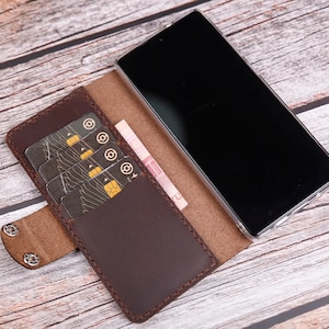 Custodia a portafoglio in vera pelle per Samsung Galaxy A36 A16 5G A06 A15 5G/A25/A05s, A24 4G A14/A34/A35/A55, stile libro, realizzata a mano