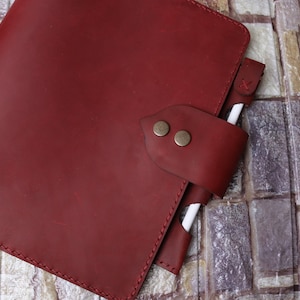 Pochette de rangement pour stylos B5 en cuir effet vieilli, pochette pour cahier rouge Leuchtturm1917 MASTER CLASSIC SLIM A4 3EYBLE