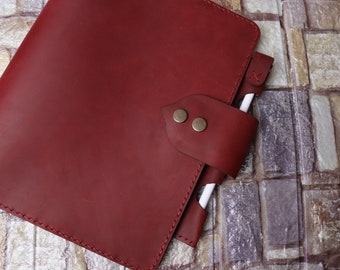 Distressed Leather Custom Composition B5 Cover Pen organizer Portfolio Red notebook Case Leuchtturm1917 MASTER CLASSIC SLIM A4 3EYBLE