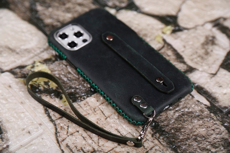 Wristlet Real Leather Sansung Galaxy A10e A010 A21 leather wallet case Thick Handmade Handtooled