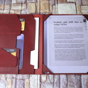 Pelle rossa anticata personalizzata per Remarkable 2 e Remarkable 1, organizer per penne adatto per Remarkable Paper Pro Folio Organizer Case 3ECGRE
