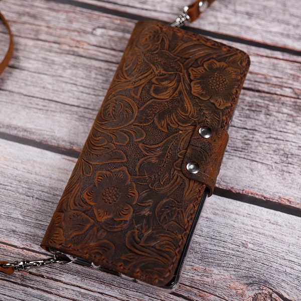 Crossbody strap Womens Google Pixel 8 Pro/8/ 7a/ 7 Pro / 7 6a 6 pro /3/4/5 xl 4a 5G/4 case leather wallet Personalized Tooled Full Leather