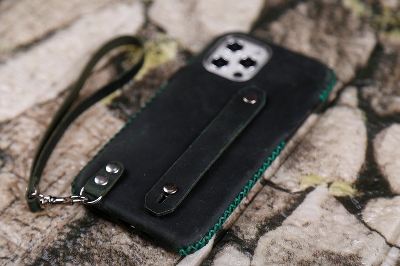 Wristlet Real Leather Sansung Galaxy A10e A010 A21 leather wallet case Thick Handmade Handtooled