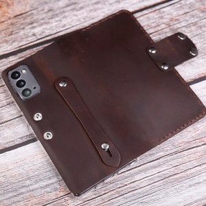 Custodia in pelle per Samsung Galaxy A36 A06 5G A16 5G A06 A35/A55 A15 5G A25 A05s A34 A14 A54 A53/A24/A14, portafoglio, Flip, realizzata a mano e lavorata