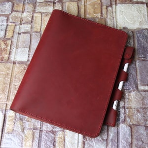 Coque personnalisée en cuir effet vieilli pour iPad mini 2024 pour iPad Air 13 2025, organiseur à stylet et étui pour iPad Air 10.9 rouge, pour iPad Air 11 2024 3EDKIP