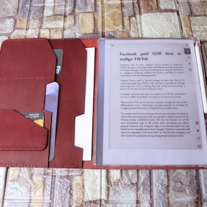 Custodia in pelle rossa anticata compatibile con Paper Pro Remarkable 2, Remarkable Cover, custodia in silicone di alta qualità con fodero per penna 3EDKRE