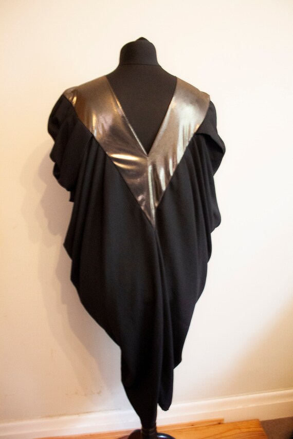Unusual silhouette 1970s Cocoon Dress with gold co