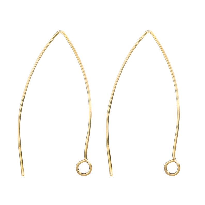 Elegant Long Hook Earring Findings Nickelfree Gold Vermeil Etsy