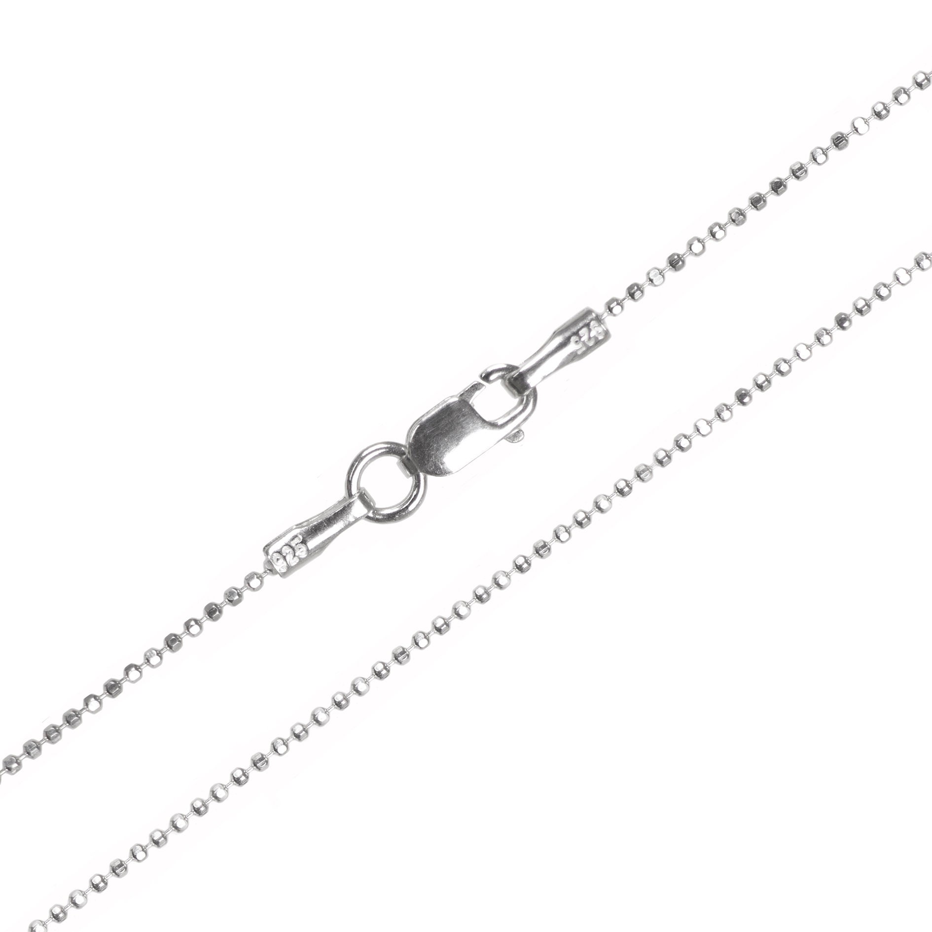 925 Sterling Silver Ball Bead Chain Necklace 1.5, 2, 3, 4, 5, 6, 8 and 10mm  Diameter Ball Options 