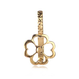 Flower Pendant Pinch Bail with textured loop in Gold Vermeil
