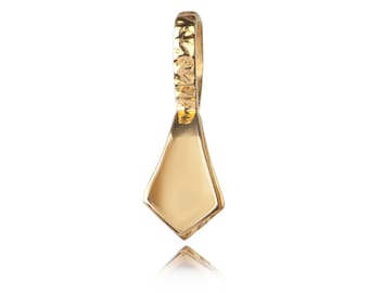 Plain Pendant Pinch Bail with Textured Loop in Gold vermeil (17mmx6mm)