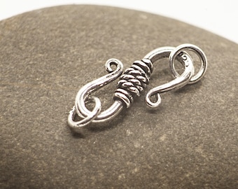 Handmade S Hook Eye Clasp 20mm, Jewellery Findings in 925 Sterling Silver
