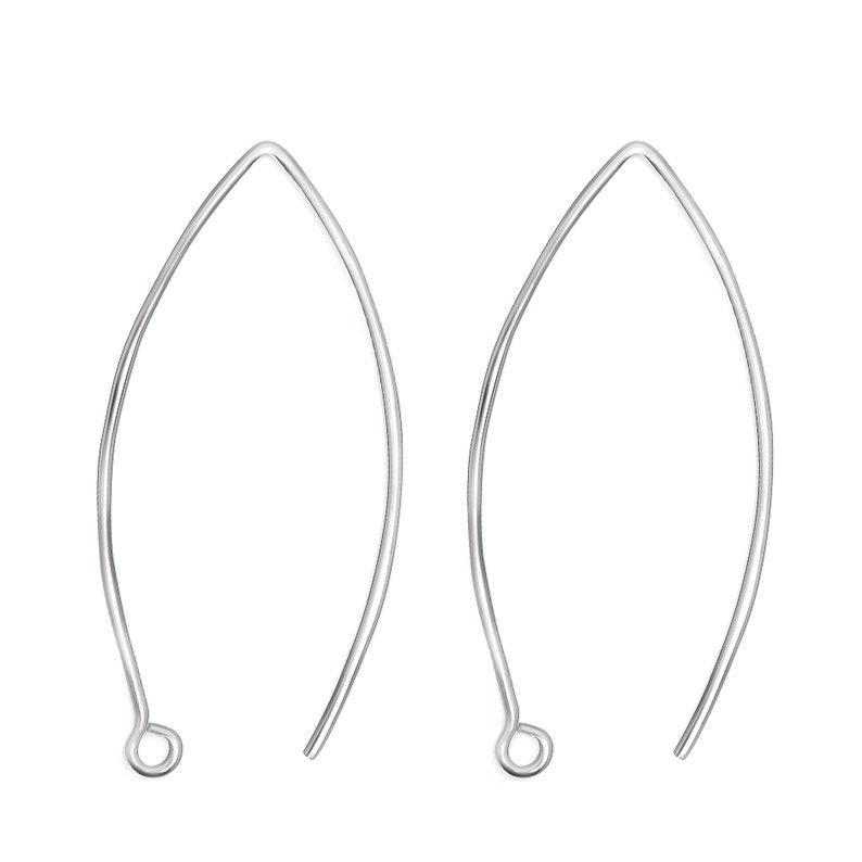 Elegant Long Hook Earring Findings Nickel-Free 925 Sterling Silver, 40mm image 1