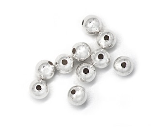 925 Sterling Silber hohle Perlen, Mitte gebohrt, viel 5/10/20Stk., Größen 2mm/3mm/4mm/5mm/6mm, Silber Perlen