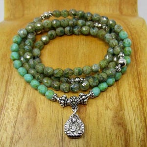 Quan Yin Meditation Bracelet, Goddess of Compassion, Goddess Mala Bracelet, Divine Feminine Mala Bracelet, Heart Chakra Bracelet, Guan Yin