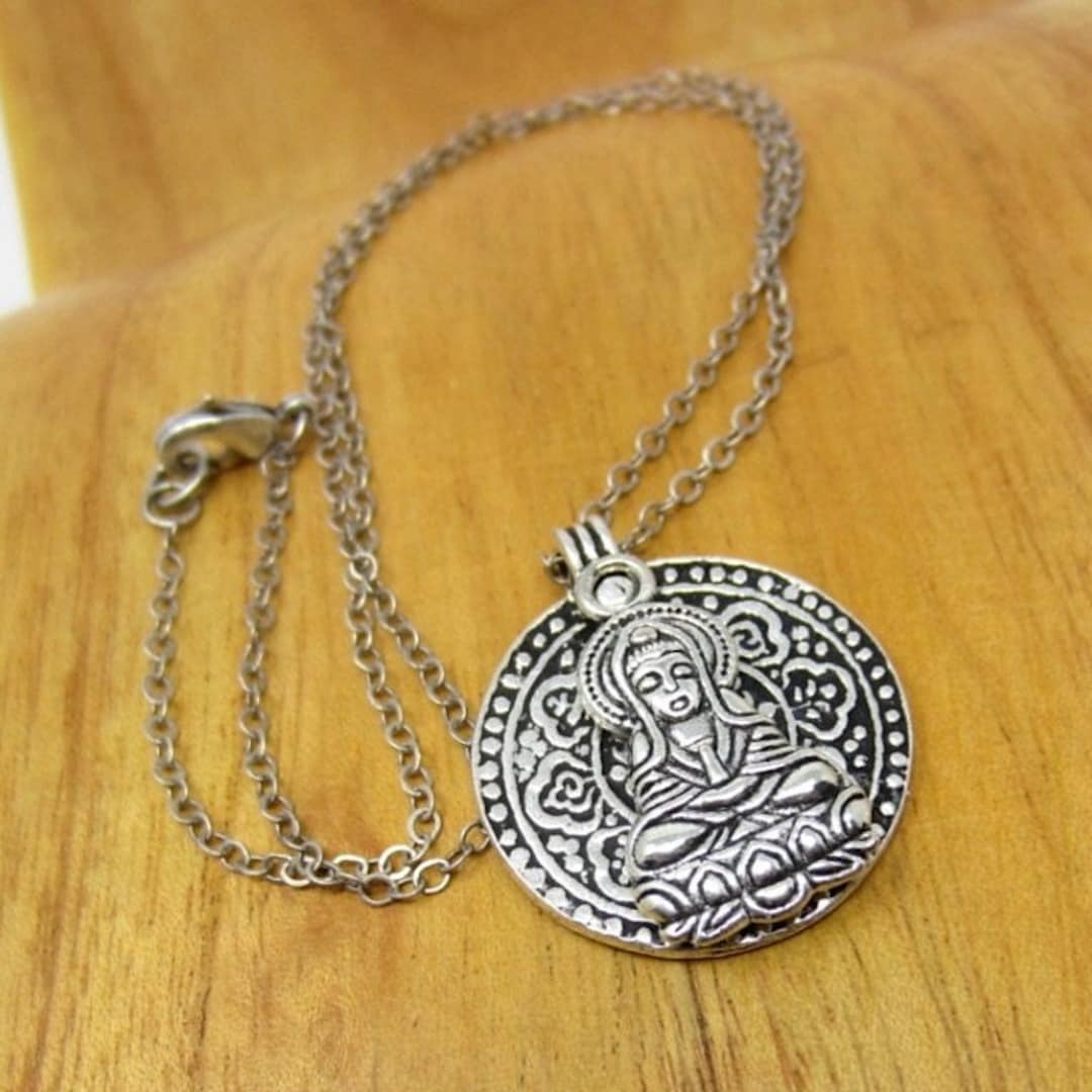 Quan Yin Pendant Necklace Goddess of Compassion Jewelry Etsy