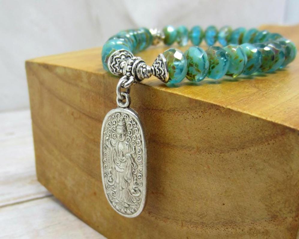 Quan Yin Meditation Bracelet, Goddess of Compassion, Goddess Mala…