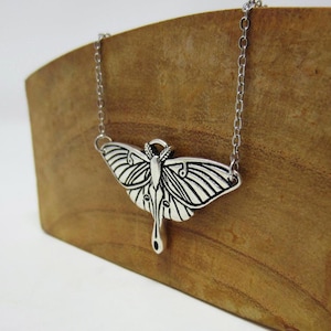 Luna Moth Pendant Necklace, Silver Insect Necklace, New Beginnings Necklace, Insect Pendant Necklace, Transformation Necklace, Moth Jewelry
