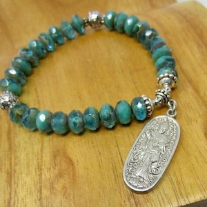 Quan Yin Meditation Bracelet, Goddess of Compassion, Goddess Mala Bracelet, Divine Feminine Mala Bracelet, Heart Chakra Bracelet, Kwan Yin