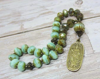 Goddess Prayer Beads, Divine Feminine Shrine, Goddess Worry Beads, Quan Yin Prayer Beads, Goddess Meditation Beads, Compassion Meditation
