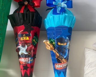 Siblings School Cone Ninjago Kindergarten Cone Red or Blue