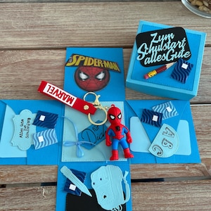 Explosiedoos - cadeau voor schoolinschrijving Spiderman