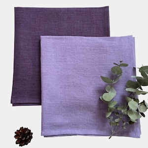 Dark Purple Linen Napkins Set of 2 4 6 8 10 12. Lavender Purple Cloth Napkins 16 inch size. Purple Wedding Napkins. Bulk Dinner Napkins.