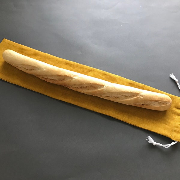 Reusable baguette bag. Linen baguette bag for shopping and storage. Linen bread bag keeper. Natural French stick bags. Eco-friendly gift