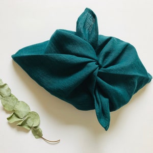 Mörkblå bentopåse. Unik lunchpåse för kvinnor och män. Bentoboxpåse för vuxna. Furoshikipåse. Återanvändbara presentpåsar. Noll avfallspresentidéer.